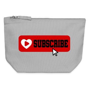 Fabelhaftes Symbol für die Schaltfläche "Abonnieren" des YouTube-Kanals - Canvas Reißverschluss-Täschchen (12 x 13 cm) - Grau meliert - Vorne