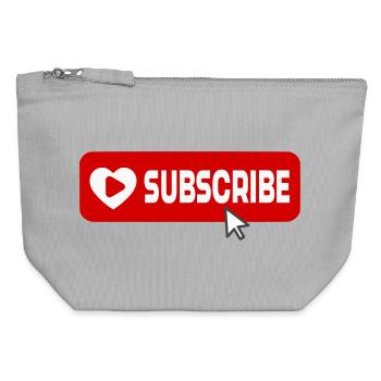 Fabulous YouTube Channel Subscribe Button Icon - Canvas Zip Pouch 12 x 13 cm - sports grey - Front