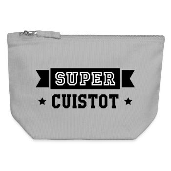 Super Chef - Kitchen - Cook - Canvas Zip Pouch 12 x 13 cm - sports grey - Front