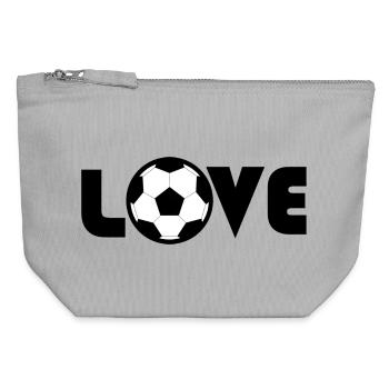 Pour les amateurs de football - Pochette zippée en toile 12 x 13 cm - gris chiné - Devant