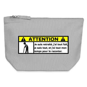 Retired - Canvas Zip Pouch 12 x 13 cm - sports grey - Front
