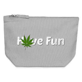 Have Fun - Canvas Reißverschluss-Täschchen (12 x 13 cm) - Grau meliert - Vorne