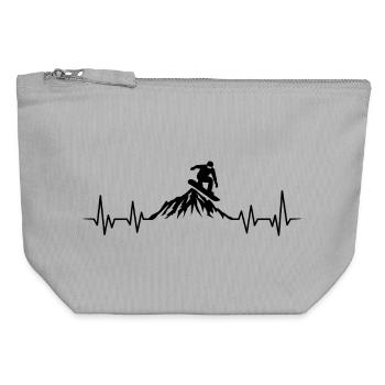 Snowboard-Herzschlag-Snowboarden - Canvas Reißverschluss-Täschchen (12 x 13 cm) - Grau meliert - Vorne