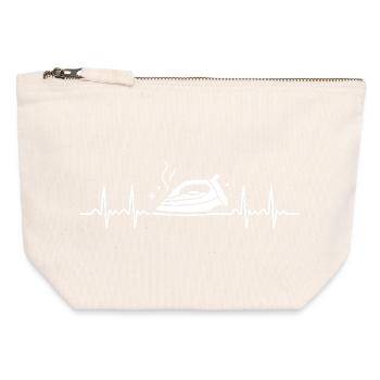 Iron Cleaning Cleaning Lady Cleaner - Canvas Zip Pouch 12 x 13 cm - nature - Front