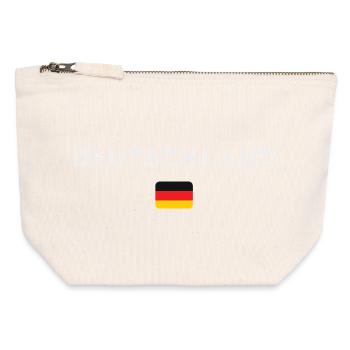 Flagge Deutschlands, deutscher Stolz - Canvas Reißverschluss-Täschchen (12 x 13 cm) - Naturweiß - Vorne