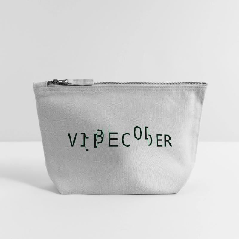 vibecoder_mono bug Pochette zippée en toile 12 x 13 cm