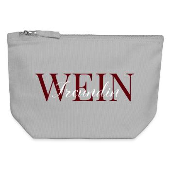 Wine lover red and white - Canvas Zip Pouch 12 x 13 cm - sports grey - Front