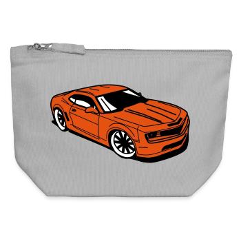 Sportwagen camaro - Canvas Reißverschluss-Täschchen (12 x 13 cm) - Grau meliert - Vorne