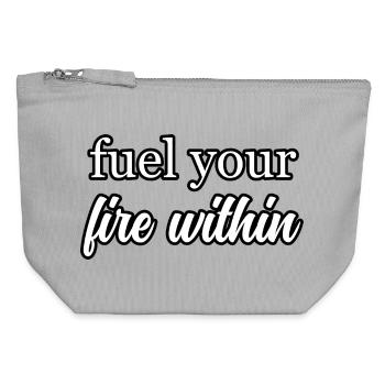 Hustle & Flow Succès Mindset Inspiration - Pochette zippée en toile 12 x 13 cm - gris chiné - Devant