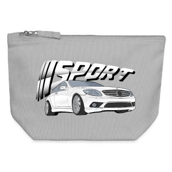 Rennsport-Silhouette cls - Canvas Reißverschluss-Täschchen (12 x 13 cm) - Grau meliert - Vorne