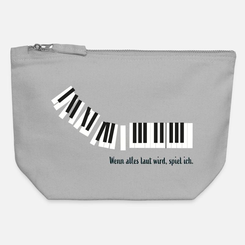 When everything gets loud, I play. - Canvas Zip Pouch 12 x 13 cm - sports grey