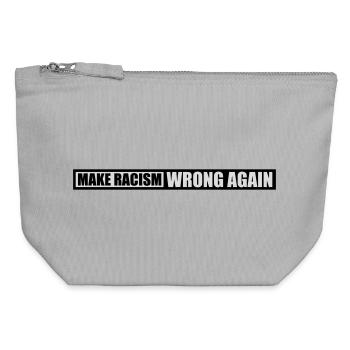 Rendre le racisme faux - Pochette zippée en toile 12 x 13 cm - gris chiné - Devant