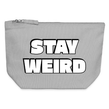 Stay Weird Bold Typography - Canvas Zip Pouch 12 x 13 cm - sports grey - Front