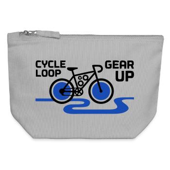 Motivational Gear Up Bicycle Loop - Canvas Zip Pouch 12 x 13 cm - sports grey - Front