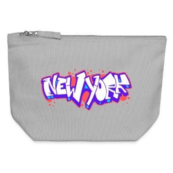 New York Horizontal Graffiti 1 - Canvas Zip Pouch 12 x 13 cm - sports grey - Front