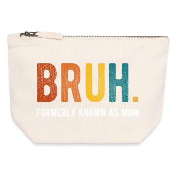 Bruh Formerly Known As Mom Retro Humor - Canvas Zip Pouch 12 x 13 cm - nature - Front