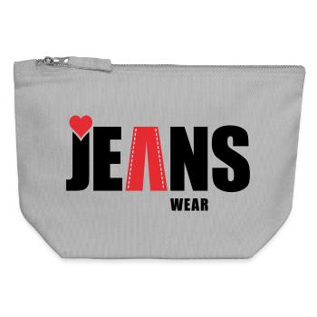 jeans wear mit herz - Canvas Reißverschluss-Täschchen (12 x 13 cm) - Grau meliert - Vorne