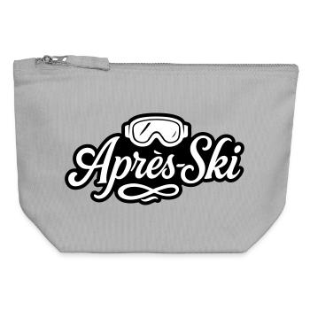 Lunettes de ski après ski Piste - Pochette zippée en toile 12 x 13 cm - gris chiné - Devant