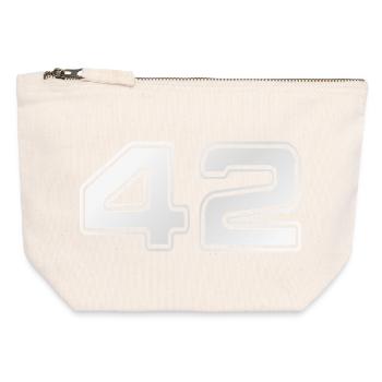 NERDY pour toujours - 42 - Pochette zippée en toile 12 x 13 cm - blanc naturel - Devant