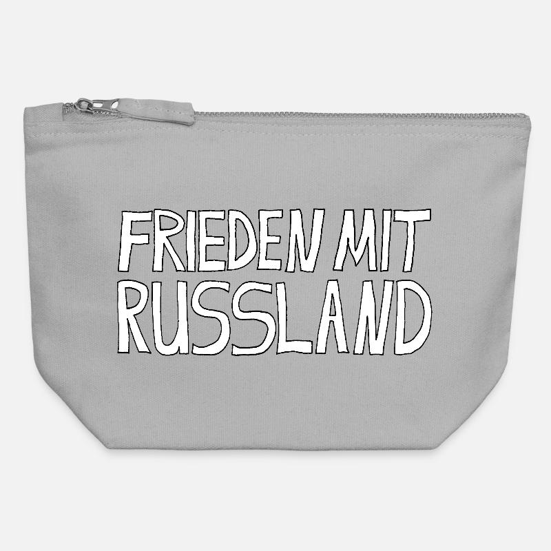 PEACE WITH RUSSIA - Canvas Zip Pouch 12 x 13 cm - sports grey
