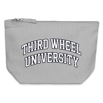 Third Wheel University Logo - Canvas Zip Pouch 12 x 13 cm - sports grey - Front