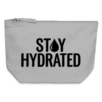 Stay Hydrated Slogan - Fitness & Sport Quote - Canvas Zip Pouch 12 x 13 cm - sports grey - Front