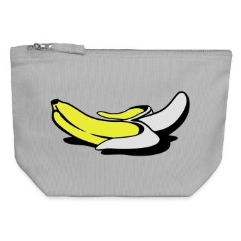 Nackte Banane - Canvas Reißverschluss-Täschchen (12 x 13 cm) - Grau meliert - Vorne