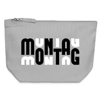 Montag Black/White - Canvas Reißverschluss-Täschchen (12 x 13 cm) - Grau meliert - Vorne