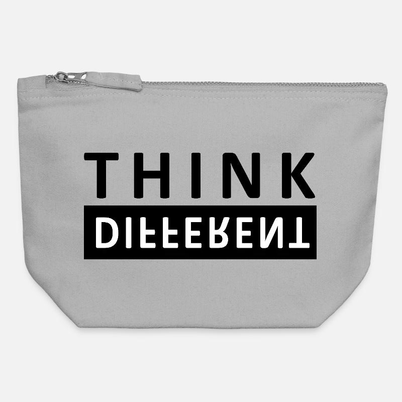 Think Different - Canvas Reißverschluss-Täschchen (12 x 13 cm) - Grau meliert