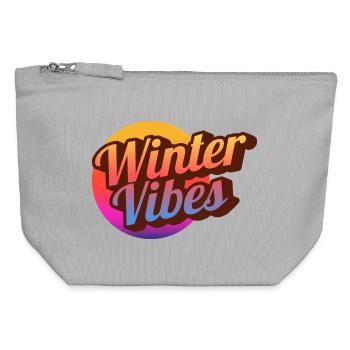 Winter Vibes Retro Gradient - Canvas Zip Pouch 12 x 13 cm - sports grey - Front