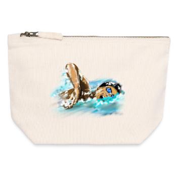 Schwimmer - Canvas Reißverschluss-Täschchen (12 x 13 cm) - Naturweiß - Vorne
