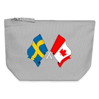 Flag Sweden, flag Canada - Canvas Zip Pouch 12 x 13 cm - sports grey - Front