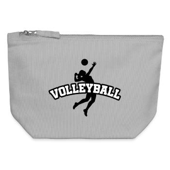 Volleyball Verein Sport - Canvas Reißverschluss-Täschchen (12 x 13 cm) - Grau meliert - Vorne