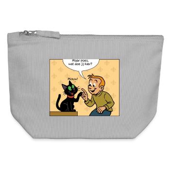 Franky & Meekos erstes Treffen - Canvas Reißverschluss-Täschchen (12 x 13 cm) - Grau meliert - Vorne
