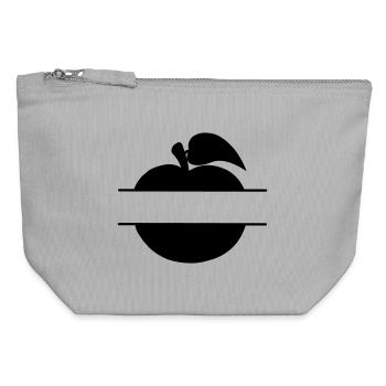 Text cutout in apple - Canvas Zip Pouch 12 x 13 cm - sports grey - Front