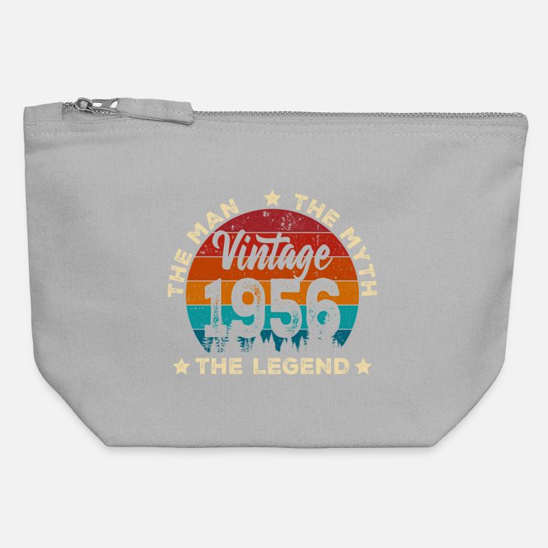 Vintage 1956 The Legend Circle - Canvas Zip Pouch 12 x 13 cm - sports grey