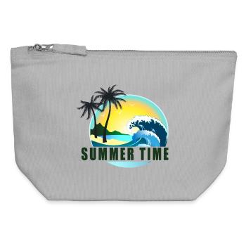 Summertime beach panorama - Canvas Zip Pouch 12 x 13 cm - sports grey - Front