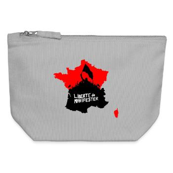 Freedom to protest - Canvas Zip Pouch 12 x 13 cm - sports grey - Front