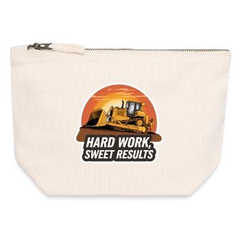 Construction Equipment Sunset Design - Canvas Zip Pouch 12 x 13 cm - nature - Front