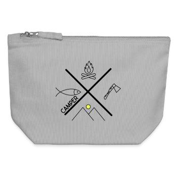 Fun design for campers - Canvas Zip Pouch 12 x 13 cm - sports grey - Front