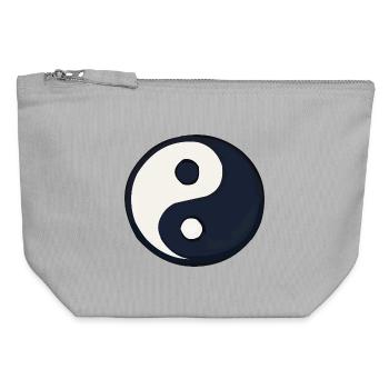 YinYang Dark Blue Contrast - Canvas Zip Pouch 12 x 13 cm - sports grey - Front
