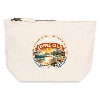Croatia Adriatic Coffee Club Retro Logo - Canvas Zip Pouch 12 x 13 cm - nature - Front