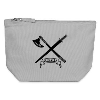 Valhalla with axe and sword - Canvas Zip Pouch 12 x 13 cm - sports grey - Front