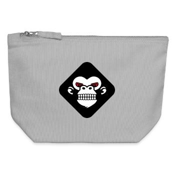 Gorilla teeth logo - Canvas Zip Pouch 12 x 13 cm - sports grey - Front