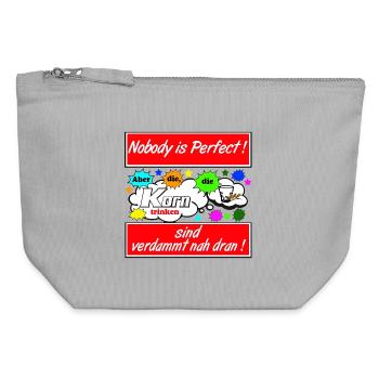 Grain Drinker Slogan Motif - Canvas Zip Pouch 12 x 13 cm - sports grey - Front
