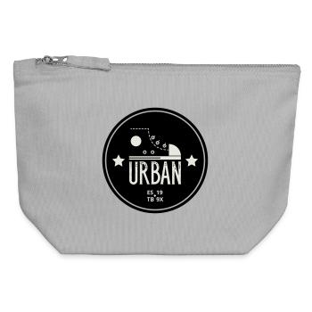 Urban Style Badge Featuring Red Sneaker and Bold - Canvas Zip Pouch 12 x 13 cm - sports grey - Front