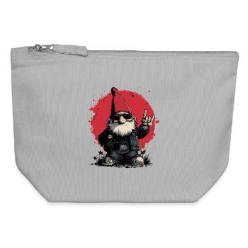 Heavy Metal Garden Gnome - Canvas Zip Pouch 12 x 13 cm - sports grey - Front
