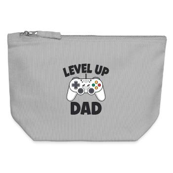 Level Up Dad – Weihnachts Gamer Geschenk - Canvas Reißverschluss-Täschchen (12 x 13 cm) - Grau meliert - Vorne