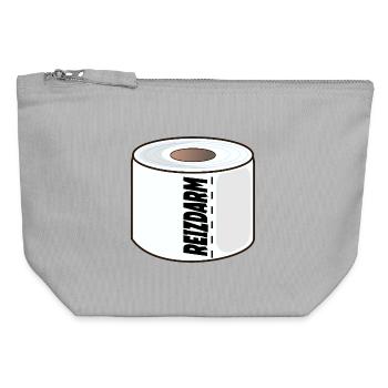 INTESTIN IRRITABLE, PAPIER TOILETTE, DIGESTION - Pochette zippée en toile 12 x 13 cm - gris chiné - Devant