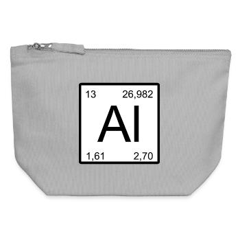 AI Aluminium Periodensystem Stil Design - Canvas Reißverschluss-Täschchen (12 x 13 cm) - Grau meliert - Vorne